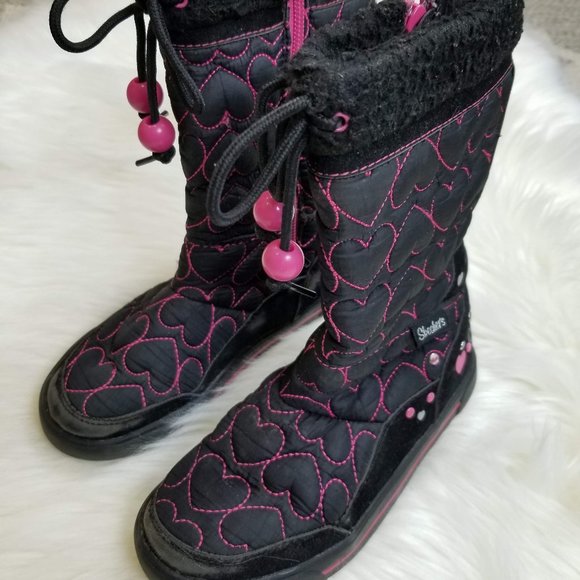 skechers girls black shoes